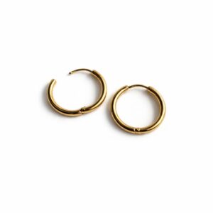Osnova za uhane, rinka, pozlačeno 18K nerjaveče jeklo 18 mm (1 par)