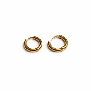 Osnova za uhane, rinka, pozlačeno 18K, nerjaveče jeklo 15 mm (1 par)