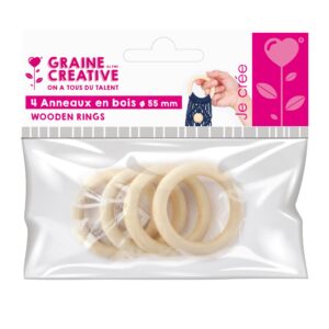 Leseni makrame obroči 55mm (4 kosi)