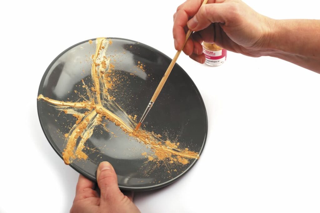 kintsugi komplet za ustvarjanje, set za popravilo razbite keramike z zlatim efektom