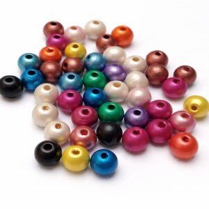 Lesene perle pisane 10 mm (5 kos)