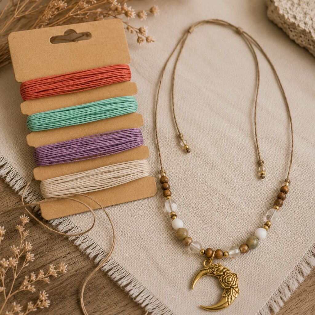 vrvica iz konoplje za izdelavo nakita, naravne vrvice, različne barve, boho stil